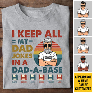 Je garde toutes les blagues de mon père dans un carnet de notes - T-shirt unisexe personnalisé, sweat à capuche - Cadeau pour papa