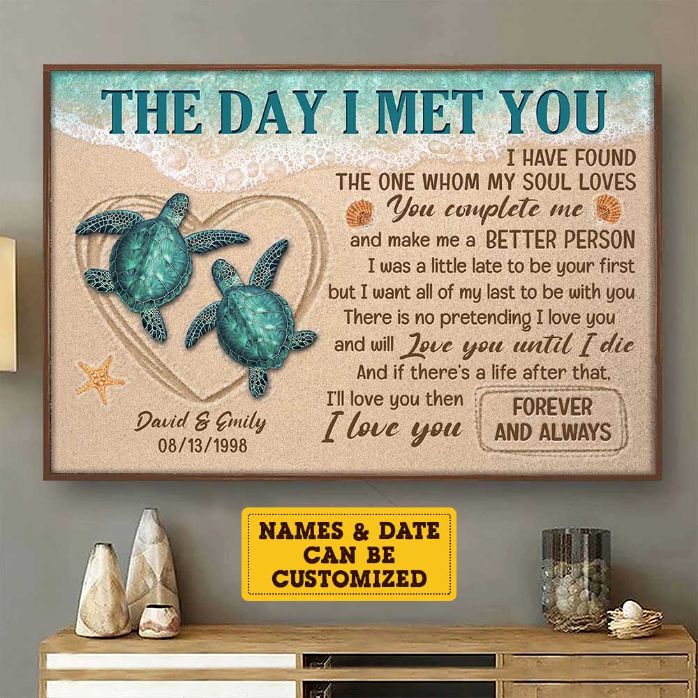 Je t'aimerai jusqu'à ma mort - Affiche horizontale personnalisée - Cadeau pour couple, mari et femme