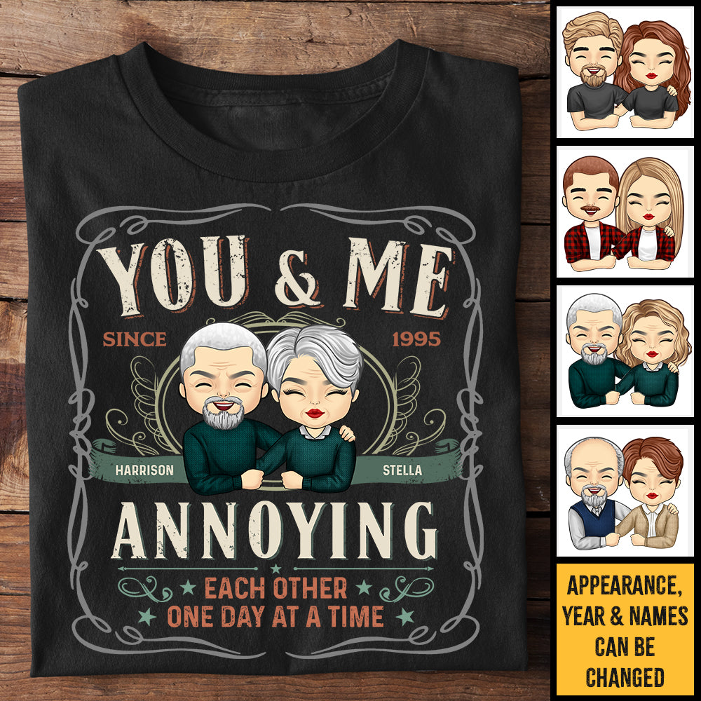 Toi et moi, on s'agace un jour à la fois - T-shirt unisexe personnalisé, sweat à capuche, sweat-shirt - Cadeau pour couple, mari et femme, anniversaire, fiançailles, mariage, cadeau de mariage