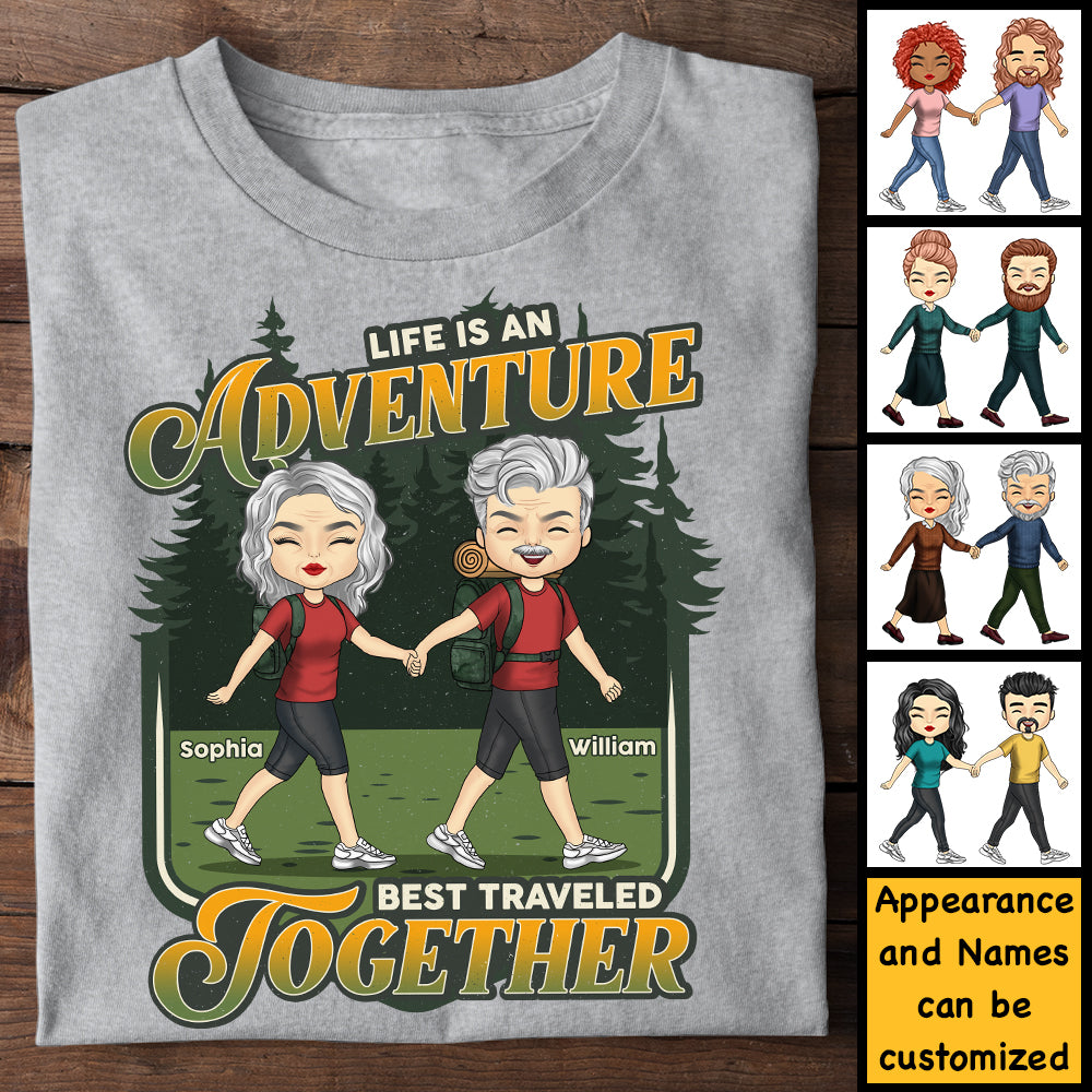 Life Is An Adventure - Personalized Unisex T-Shirt, Hoodie, Sweatshirt - Gift For Couple, Husband Wife, Anniversary, Engagement, Wedding, Marriage, Camping Gift