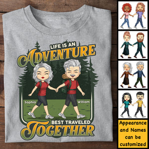 Life Is An Adventure - Personalized Unisex T-Shirt, Hoodie, Sweatshirt - Gift For Couple, Husband Wife, Anniversary, Engagement, Wedding, Marriage, Camping Gift