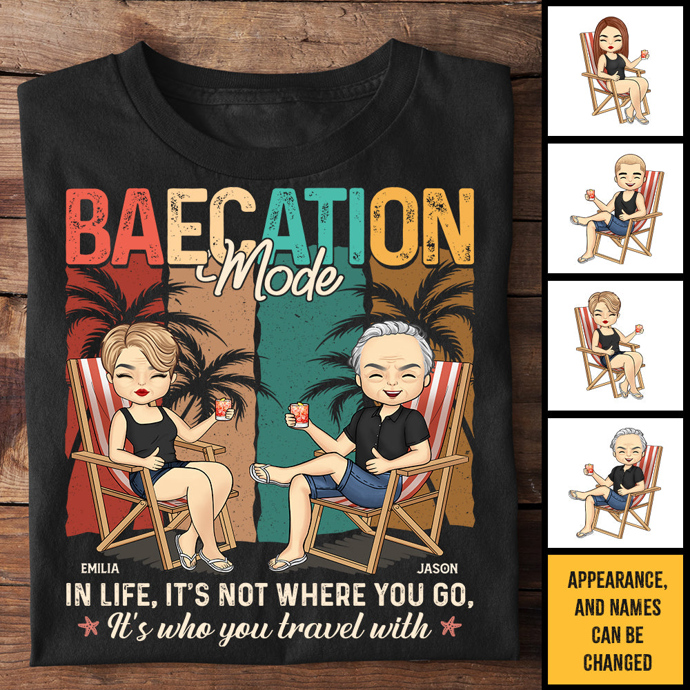 Dans la vie, ce n'est pas où vous allez, c'est avec qui vous voyagez - T-shirt unisexe personnalisé, sweat à capuche, sweat-shirt - Cadeau pour couple, mari, femme, anniversaire, fiançailles, mariage, cadeau de mariage