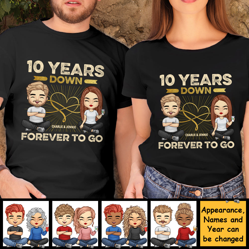 De nombreuses années passées pour toujours - T-shirt unisexe personnalisé, sweat à capuche, sweat-shirt - Cadeau pour couple, mari et femme, anniversaire, fiançailles, mariage, cadeau de mariage