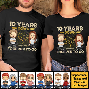 De nombreuses années passées pour toujours - T-shirt unisexe personnalisé, sweat à capuche, sweat-shirt - Cadeau pour couple, mari et femme, anniversaire, fiançailles, mariage, cadeau de mariage