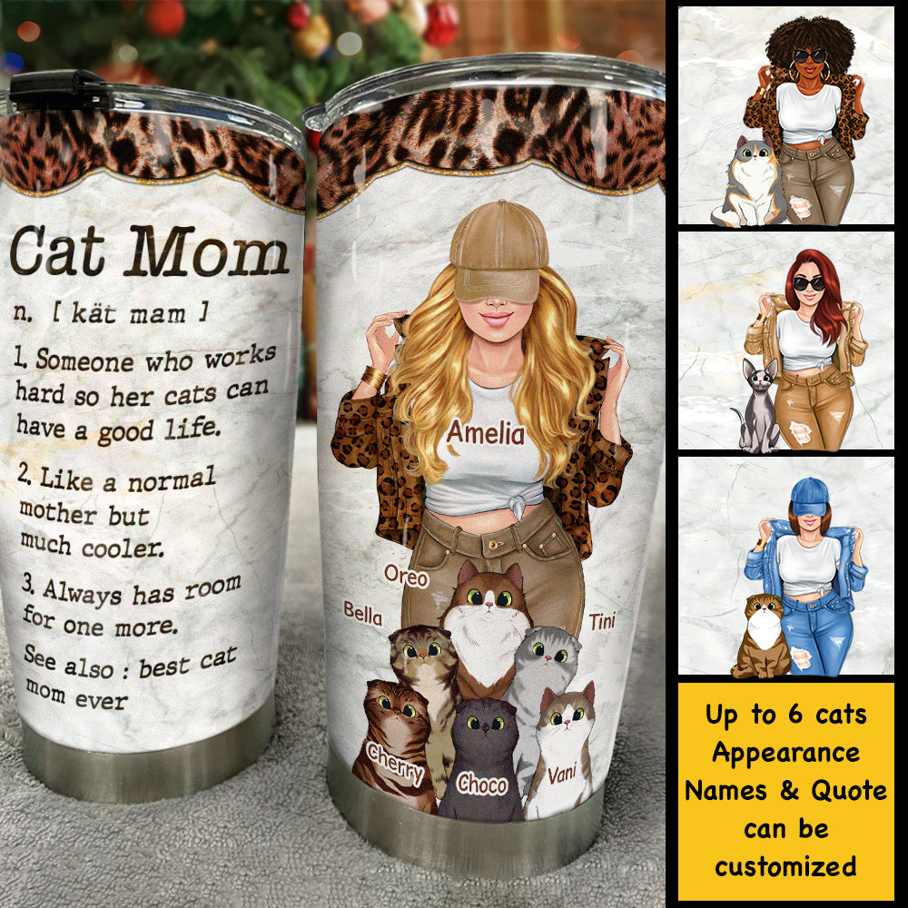Cat Mom Like A Normal Mother But Much Cooler - Gift For Cat Mom, Personalized Tumbler.