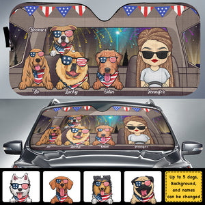 Pare-soleil personnalisé pour chien du 4 juillet - Cadeau pour les amoureux des animaux