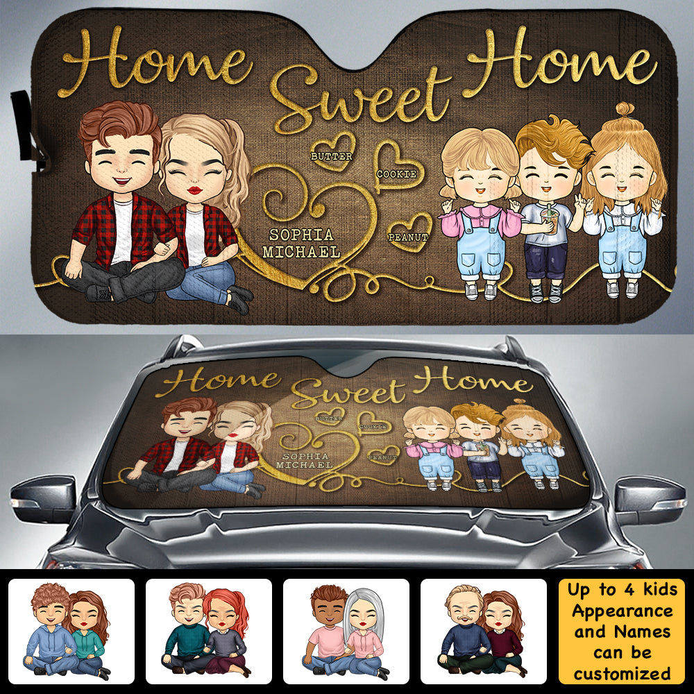 Sweet Home - Pare-soleil de voiture personnalisé - Cadeau pour couple, mari et femme