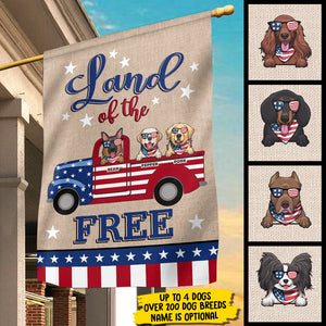 America, Land Of The Free - 4th Of July Decoration - Personalized Dog Flag.