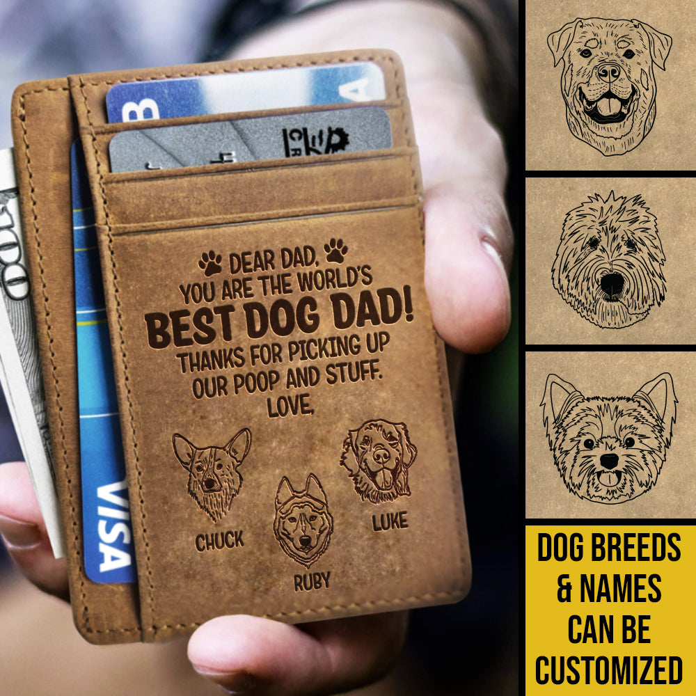 Tu es le meilleur papa chien du monde - Porte-cartes personnalisé - Cadeau pour papa, cadeau pour la fête des pères
