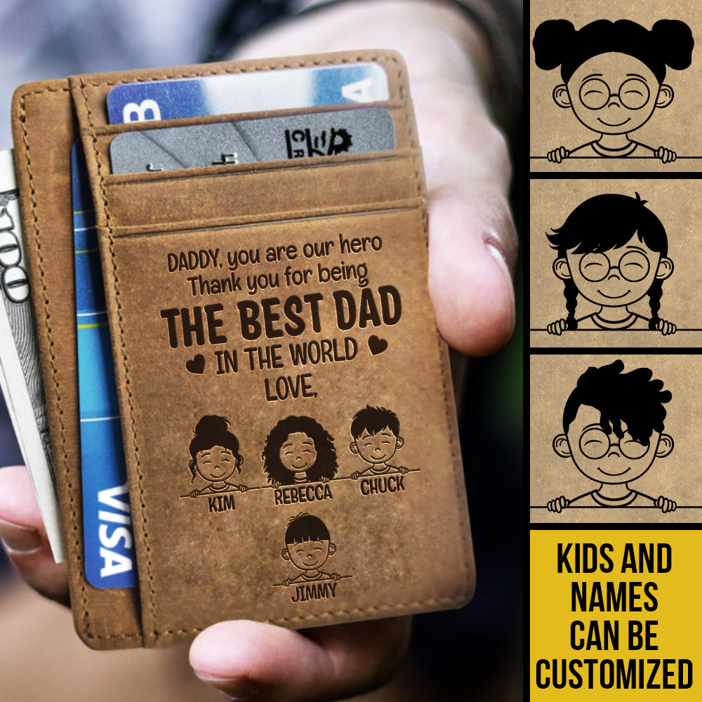 Le meilleur papa du monde - Porte-cartes personnalisé - Cadeau pour papa
