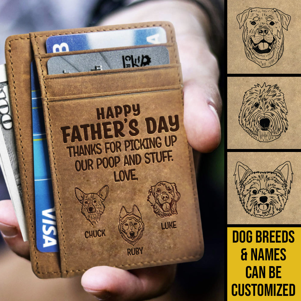 Bonne fête des pères, papa chien ! Porte-cartes personnalisé ! Cadeau pour papa, cadeau pour la fête des pères