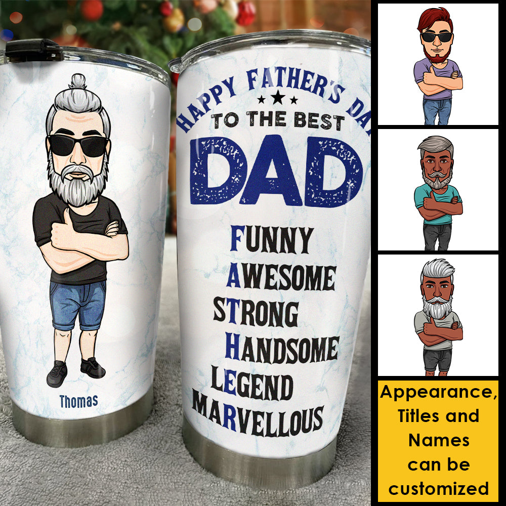 Au meilleur papa - Gobelet personnalisé - Cadeau pour papa, cadeau pour la fête des pères
