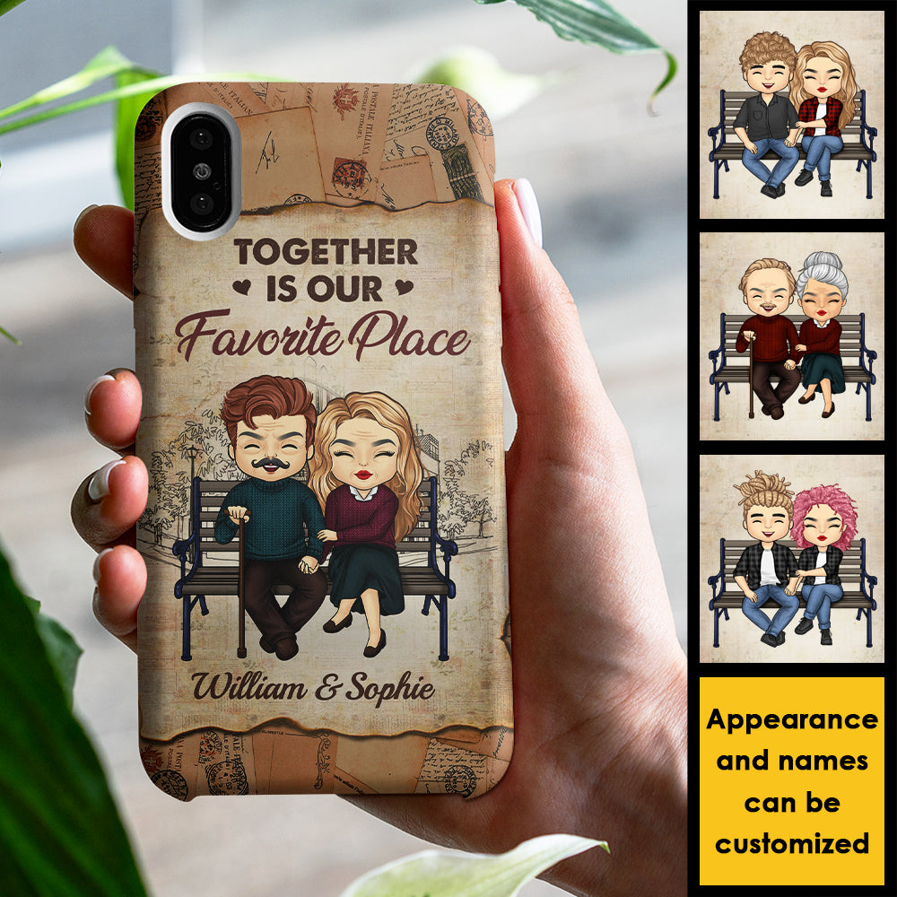 Together Is Our Favorite Place - Gift For Couples, Personalized Phone Case