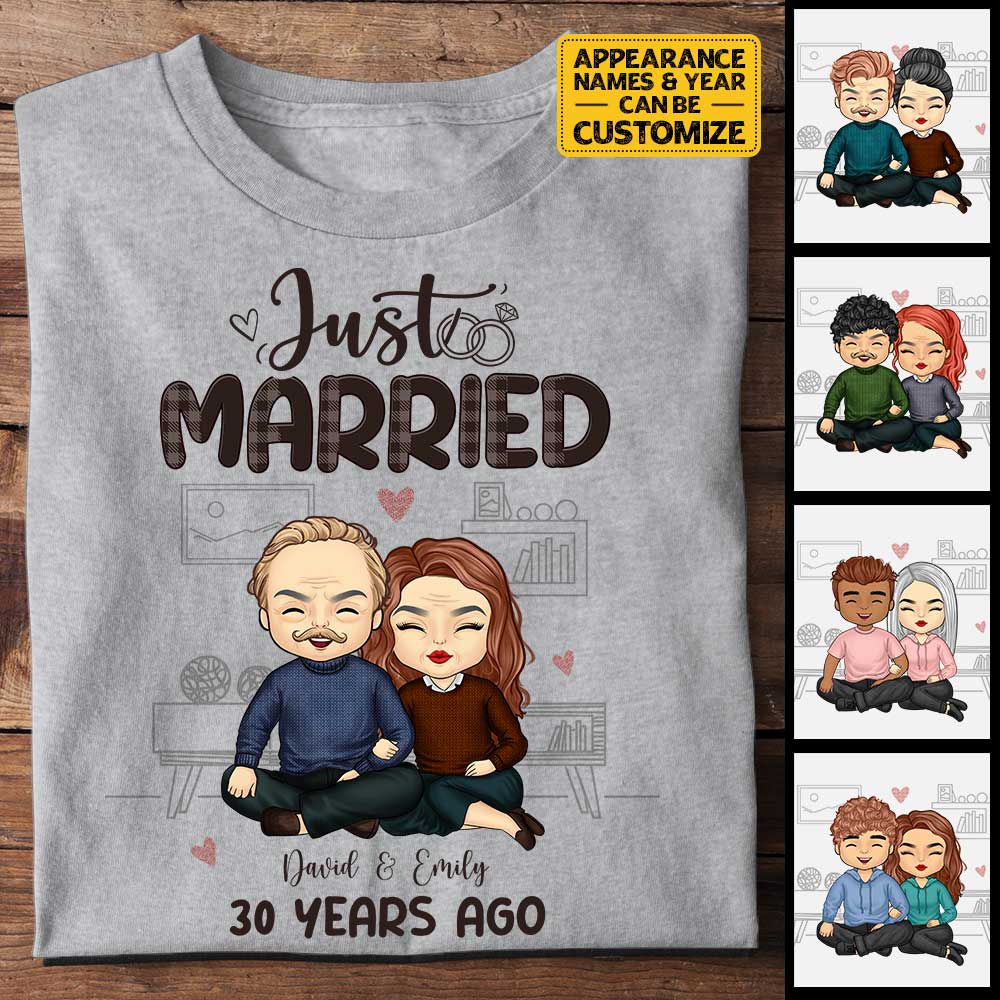Nous nous sommes mariés il y a de nombreuses années - T-shirt unisexe personnalisé, sweat à capuche - Cadeau pour couples, mari et femme