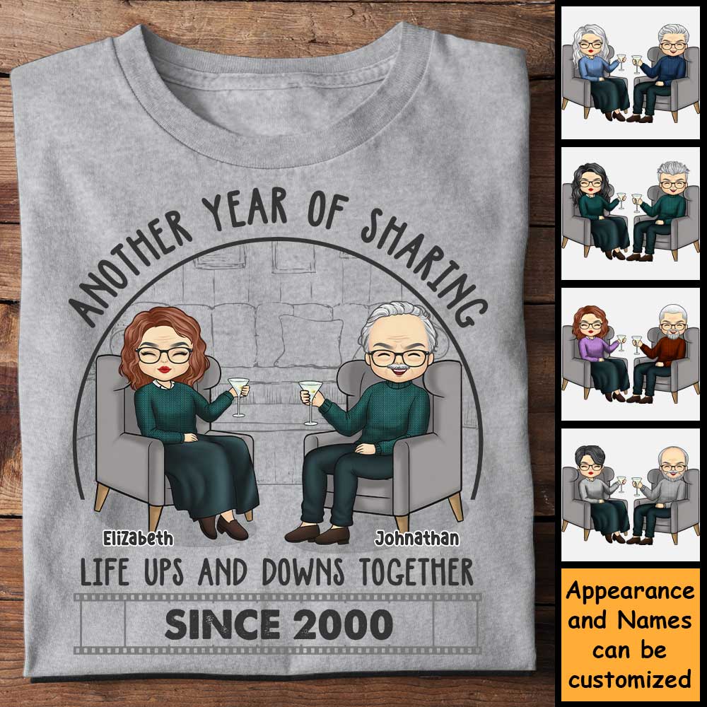 Une autre année à partager la vie ensemble - T-shirt unisexe personnalisé, sweat à capuche, sweat-shirt - Cadeau pour couple, mari et femme, anniversaire, fiançailles, mariage, cadeau de mariage