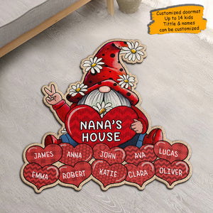 Nana &amp; Kids Hearts - Tapis décoratif personnalisé - Cadeau pour maman et grand-mère 
