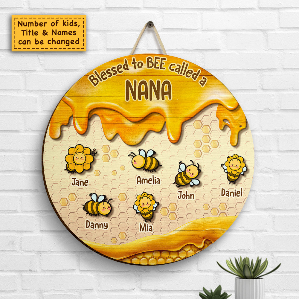 Béni soit mon nom de grand-mère ! Panneau en bois personnalisé ! Cadeau pour grand-mère et grands-parents