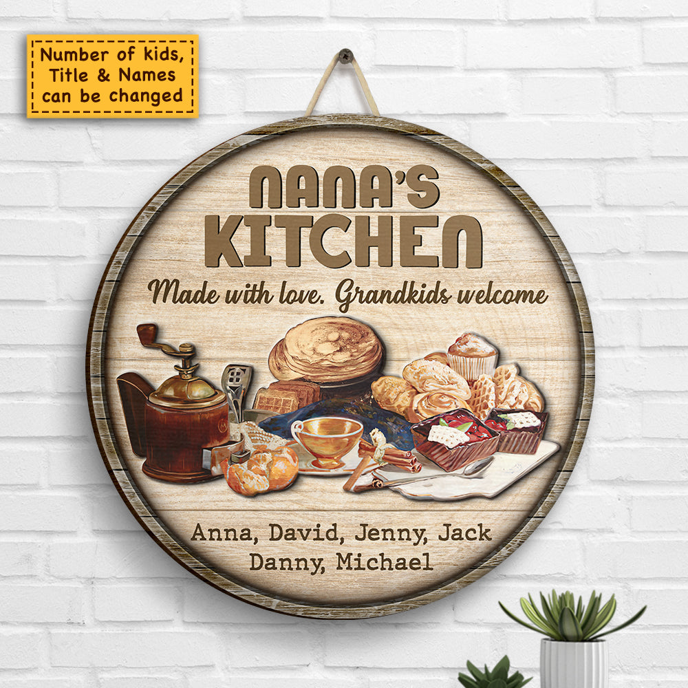 La cuisine de grand-mère faite avec amour - Panneau en bois personnalisé - Cadeau pour grand-mère et grands-parents