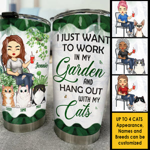 Passez du temps avec les chats - Gobelet personnalisé - Cadeau pour les amateurs de jardinage