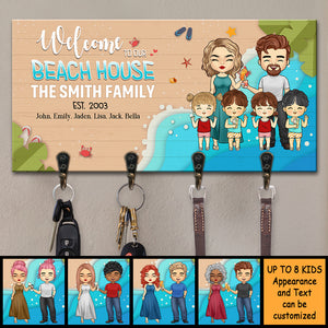Bienvenue dans notre maison de plage - Porte-clés personnalisé, porte-clés - Cadeau pour couples, mari et femme