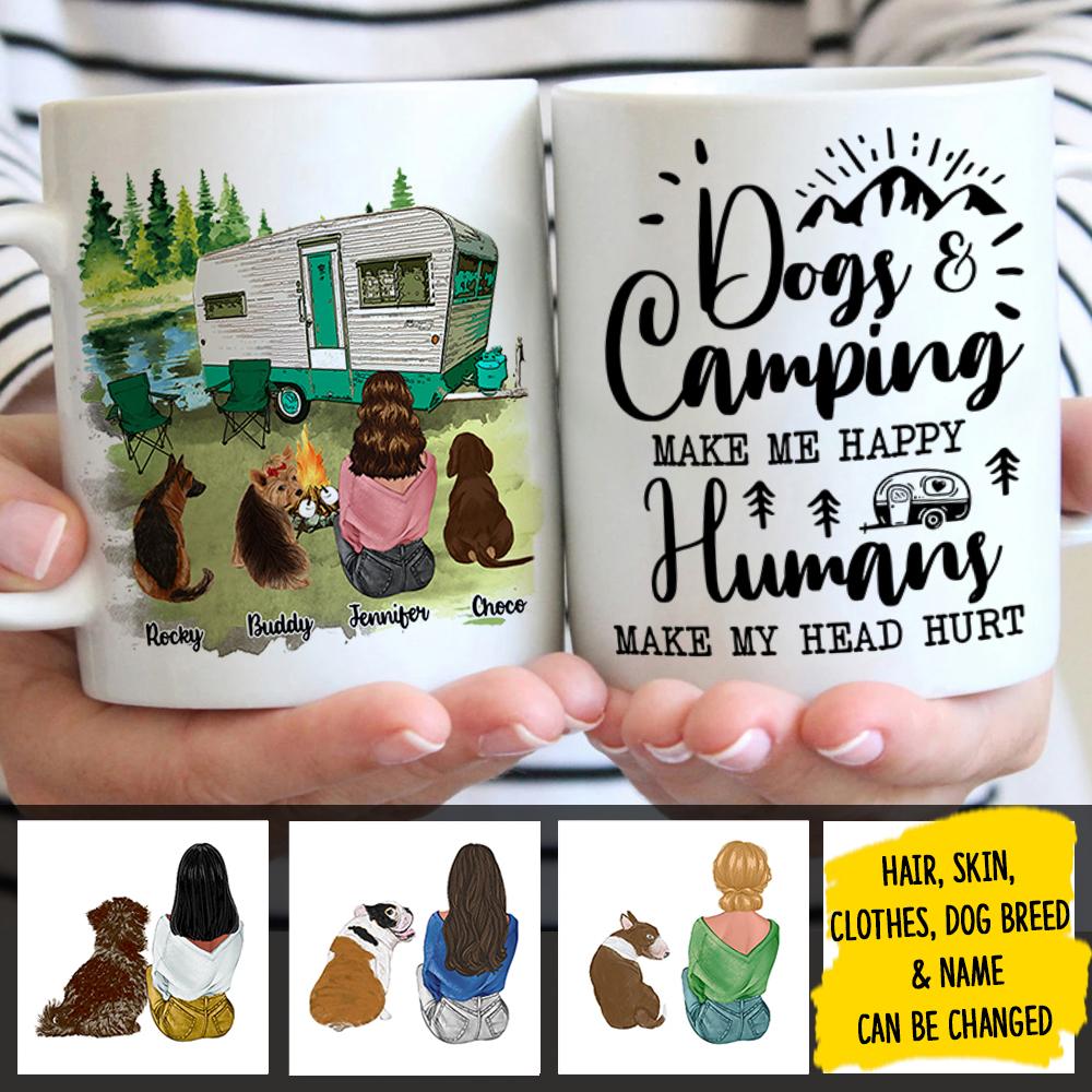 Dogs & Camping Make Me Happy - Personalized Mug.