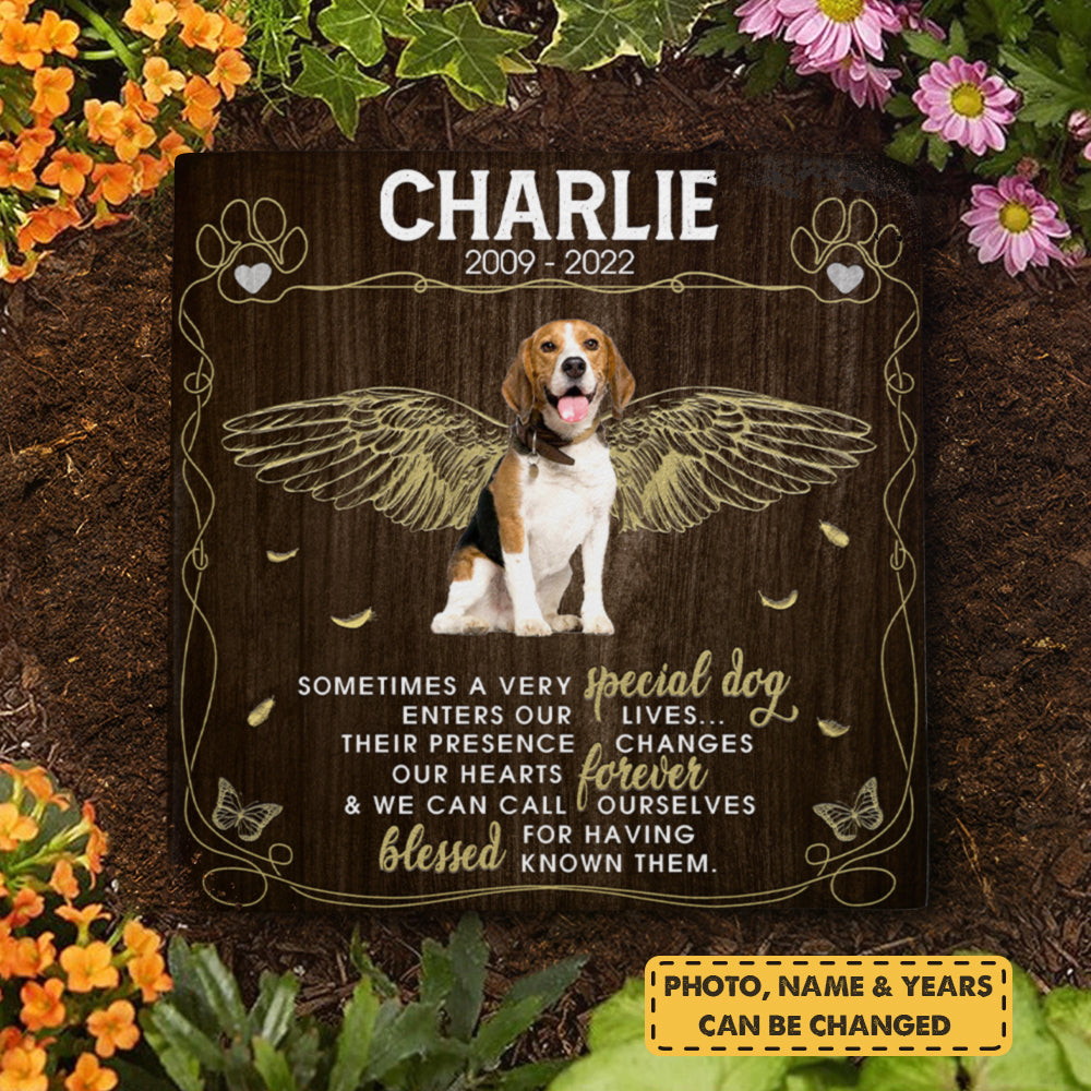 Leur présence change nos cœurs à jamais - Pierre commémorative personnalisée, pierre tombale pour animaux de compagnie - Télécharger une image, cadeau commémoratif, cadeau de condoléances