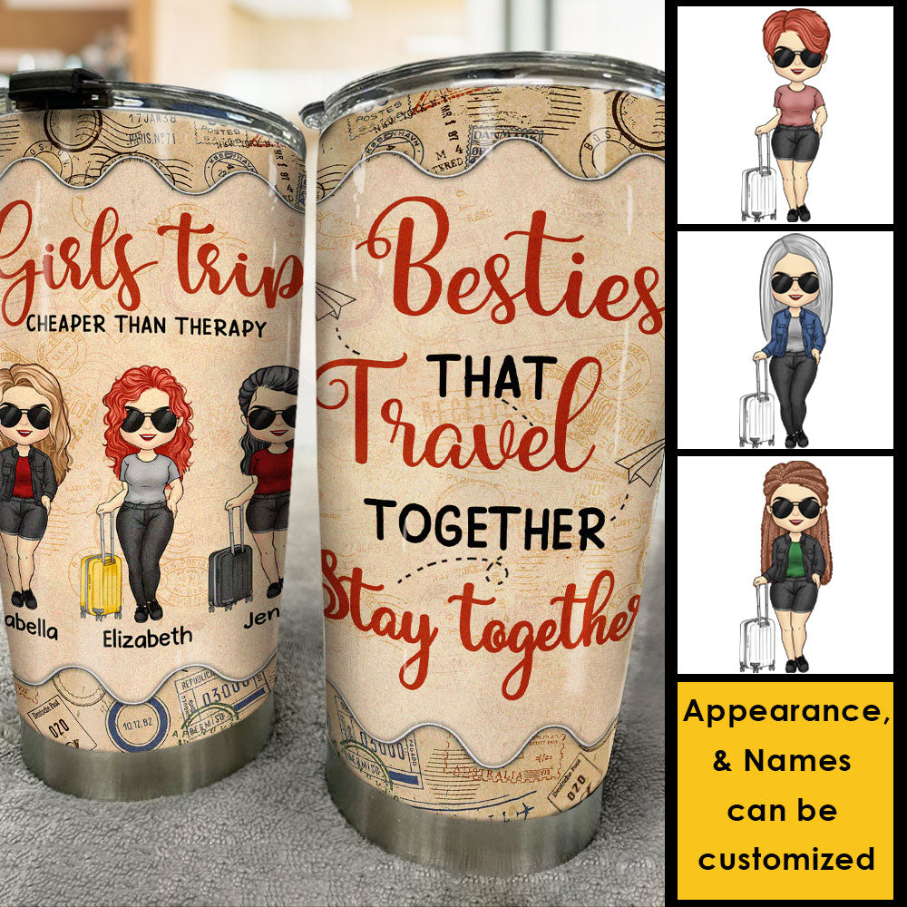 Les meilleurs amis qui voyagent ensemble restent ensemble - Cadeau pour meilleur ami - Gobelet personnalisé