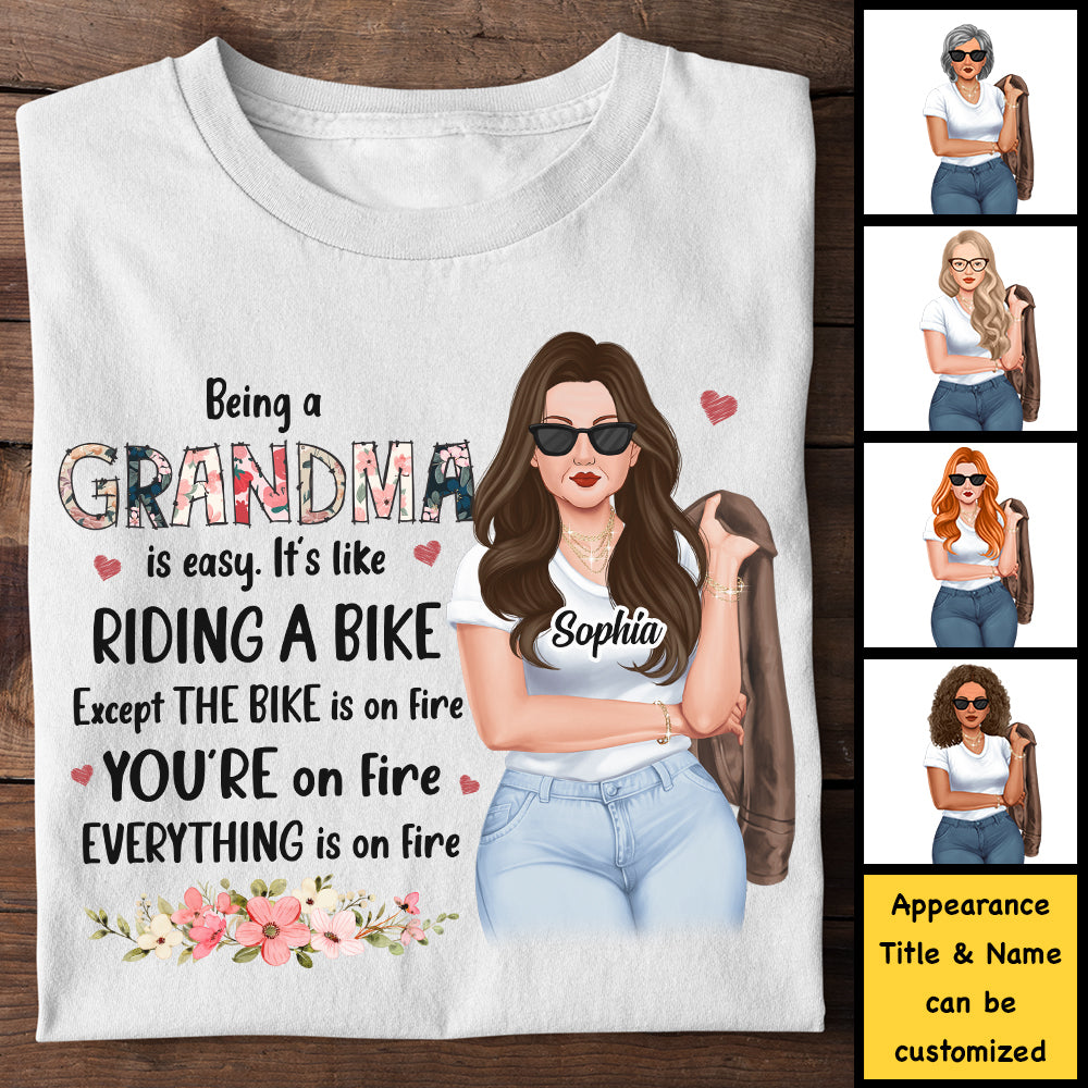 Être maman, c'est facile, c'est comme faire du vélo - Cadeau pour maman, grand-mère - T-shirt unisexe personnalisé, sweat à capuche