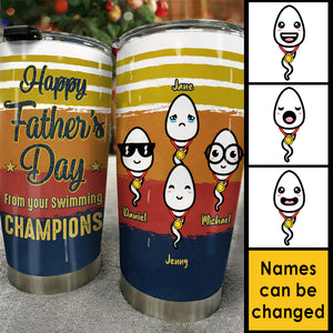 Bonne fête des pères de la part de vos champions de natation - Cadeau pour papa, cadeau pour la fête des pères - Gobelet personnalisé