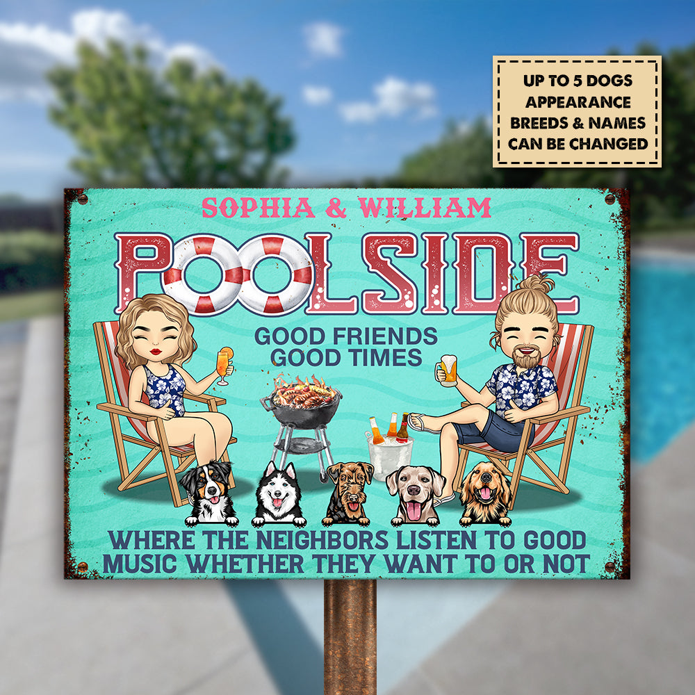 Bons amis, bons moments - Plaque métallique personnalisée - Cadeau pour couple, mari et femme