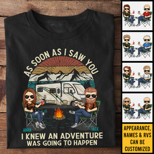 Dès que je t'ai vu - T-shirt unisexe personnalisé, sweat à capuche, sweat-shirt - Cadeau pour couple, mari, femme, anniversaire, fiançailles, mariage, mariage, cadeau de camping