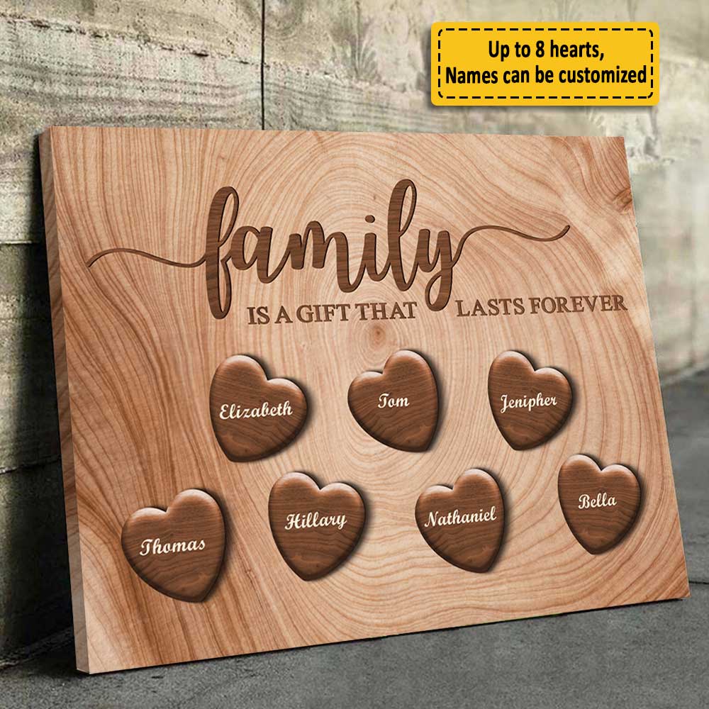 La famille est éternelle - Toile horizontale personnalisée - Cadeau pour couple, mari et femme