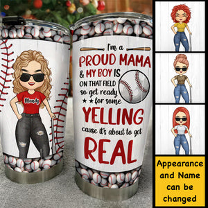 Je suis une maman fière et mon fils est sur ce terrain - Cadeau pour maman, gobelet personnalisé