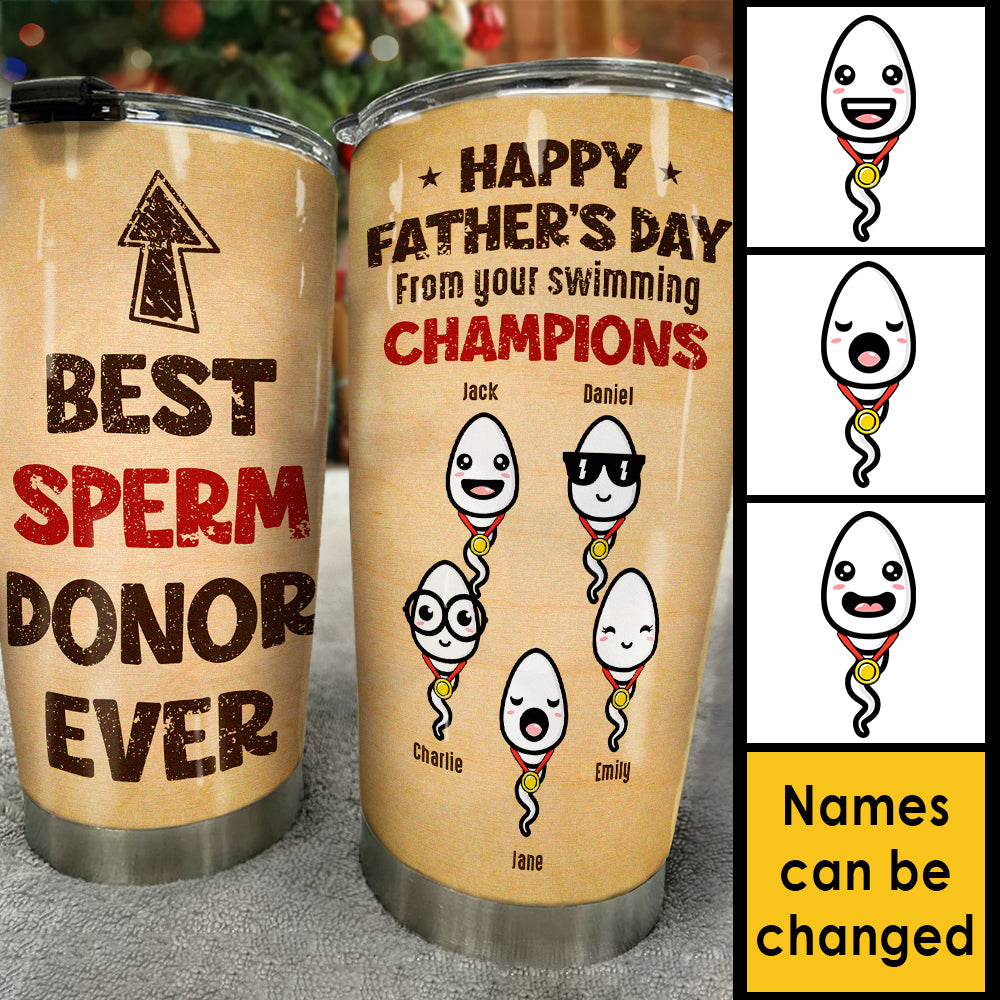 De la part de vos champions de natation Bonne fête des pères - Cadeau pour papa, cadeau pour la fête des pères - Gobelet personnalisé