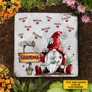 Jardin d'amour de grand-mère - Pierre de jardin personnalisée - Cadeau pour grand-mère et grands-parents