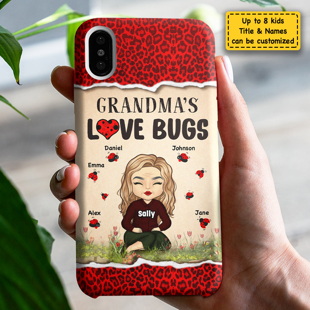 Grandma's Love Bugs - Cadeau pour maman et grand-mère - Coque de téléphone personnalisée
