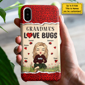 Grandma's Love Bugs - Cadeau pour maman et grand-mère - Coque de téléphone personnalisée