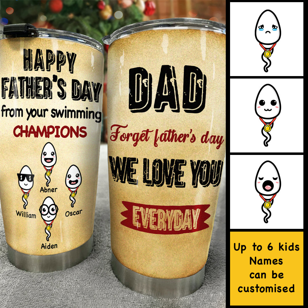 Cher papa, nous t'aimons tous les jours - Gobelet personnalisé - Cadeau pour papa, cadeau pour la fête des pères