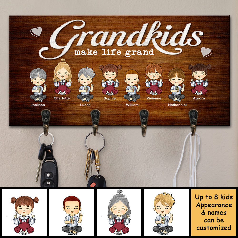 Les petits-enfants embellissent la vie - Porte-clés personnalisé, porte-clés - Cadeau pour couples, mari et femme