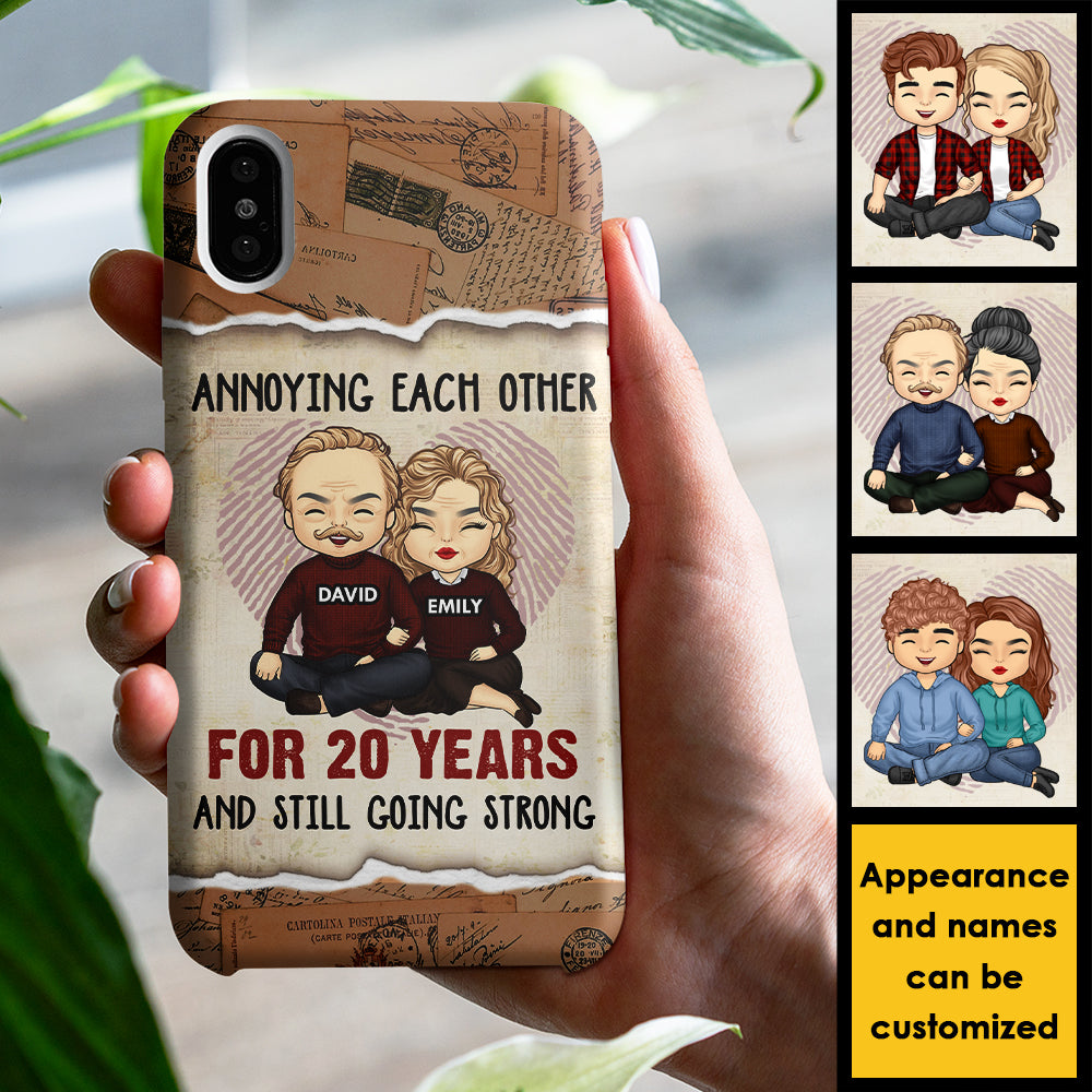 S'agacer et rester forts - Cadeau pour couple, mari et femme, coque de téléphone personnalisée