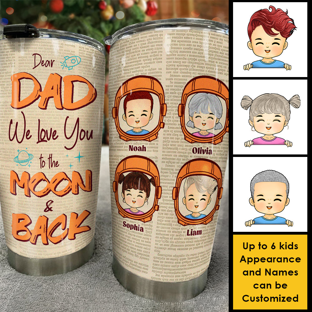 Je t'aime jusqu'à la lune et retour - Gobelet personnalisé - Cadeau pour papa
