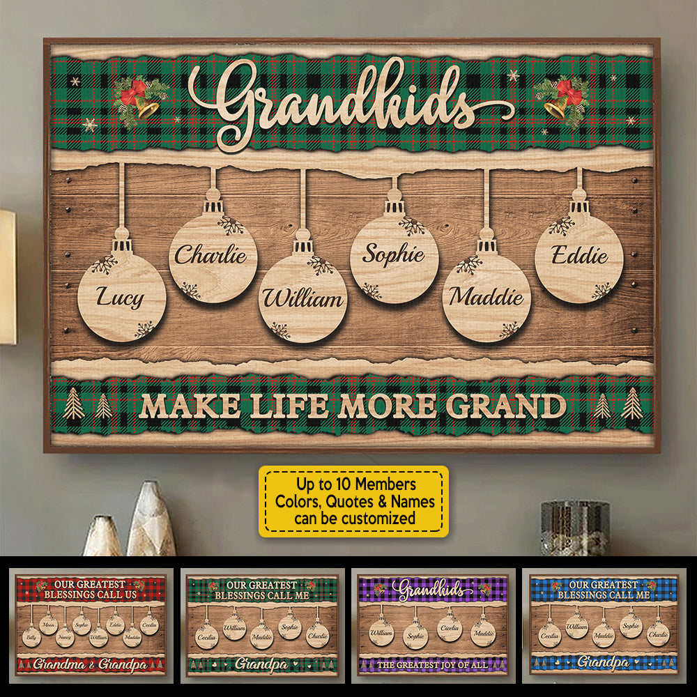 Life Is Better With Grandkids - Personalized Horizontal Poster.