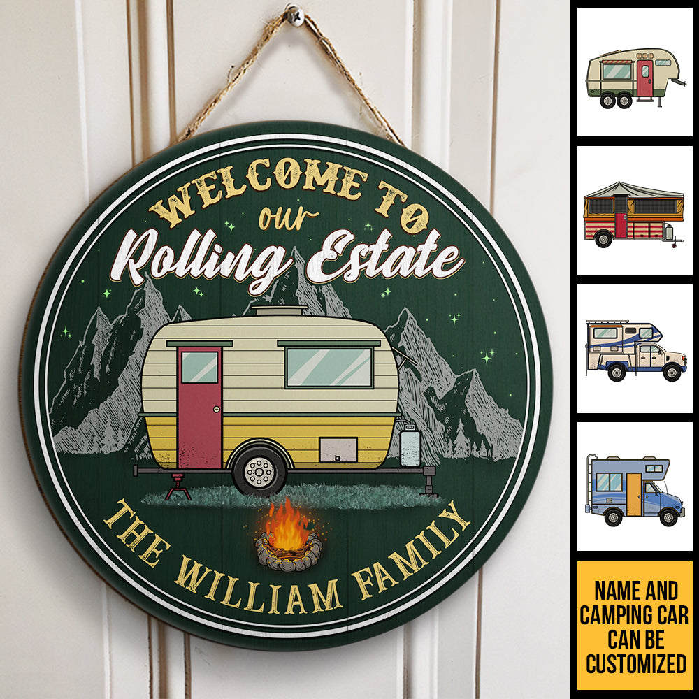 Welcome To Our Rolling Estate - Personalized Door Sign.