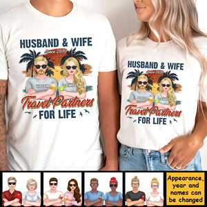 Husband And Wife Travel Partners Since Year - Personalized Unisex T-shirt, Hoodie, Sweatshirt - Gift For Couple, Husband Wife, Anniversary, Engagement, Wedding, Marriage Gift