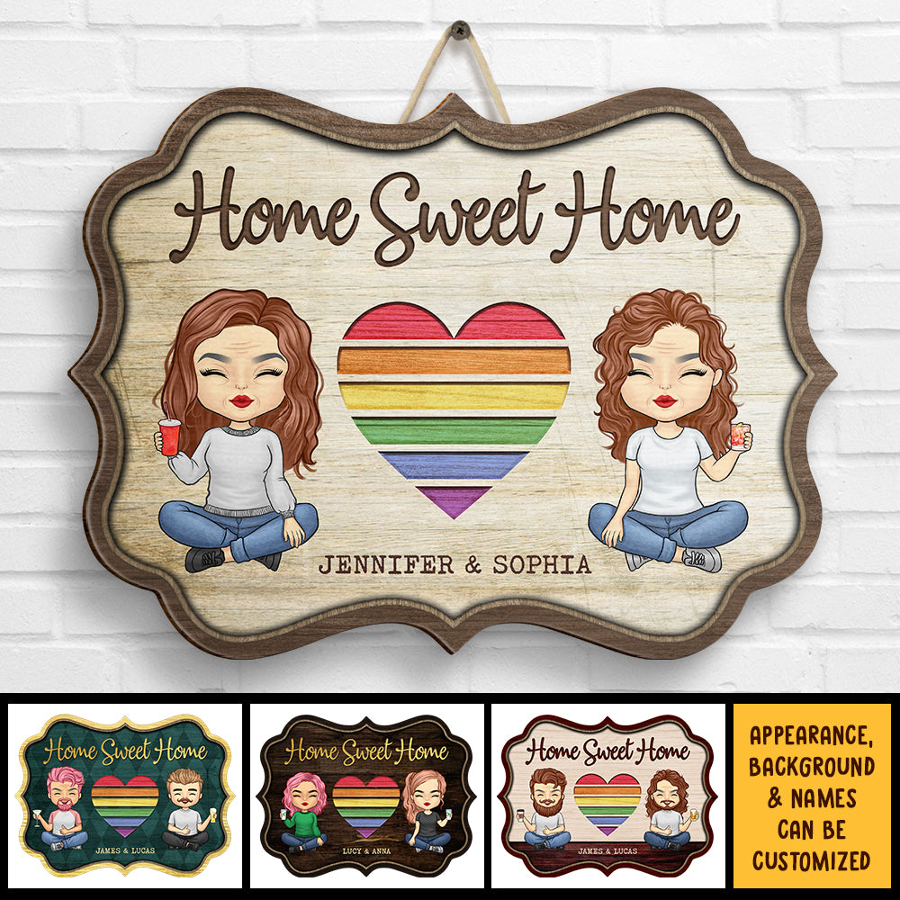 Home Sweet Home In This House - Panneau en bois personnalisé - Cadeau pour couple, mari et femme