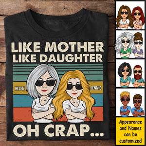 Oh merde, telle mère, telle fille ! T-shirt unisexe personnalisé, sweat à capuche ! Cadeau pour maman