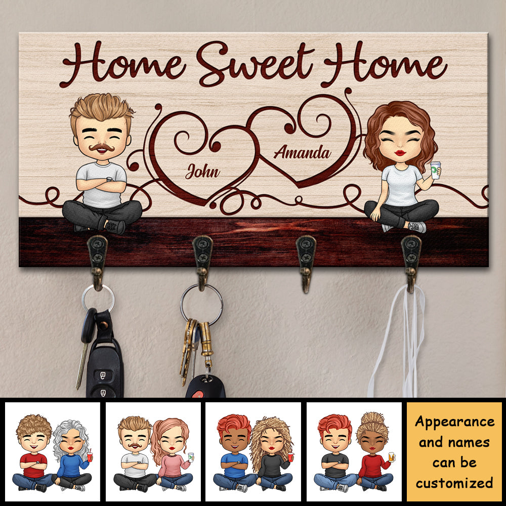 Home Sweet Home, There Is No Place Like Home - Porte-clés personnalisé, porte-clés - Cadeau pour couples, mari et femme
