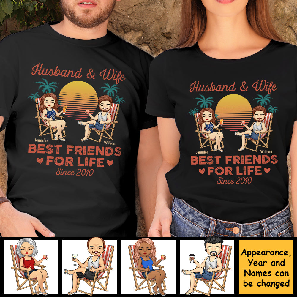 Meilleurs amis pour la vie - T-shirt unisexe personnalisé, sweat à capuche, sweat-shirt - Cadeau pour couple, mari et femme, anniversaire, fiançailles, mariage, cadeau de mariage