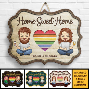 Home Sweet Home In This House - Panneau en bois personnalisé - Cadeau pour couple, mari et femme