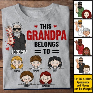 This Grandpa Belongs To - Gift For Dad, Grandpa - Personalized Unisex T-shirt, Hoodie